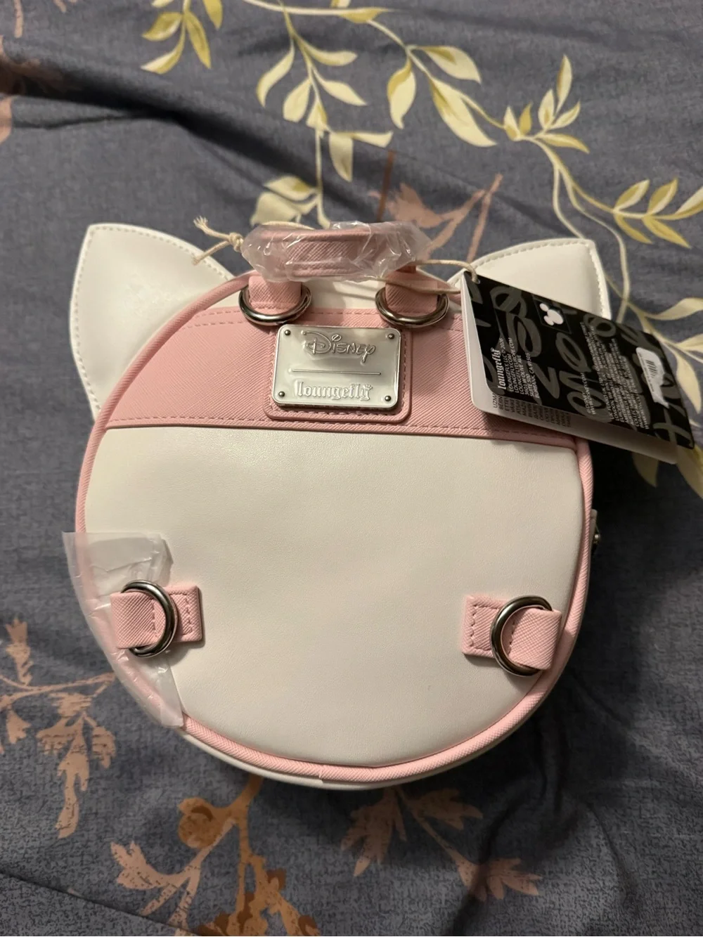 Loungefly Pink & White Cat Face Crossbody Bag with Bow